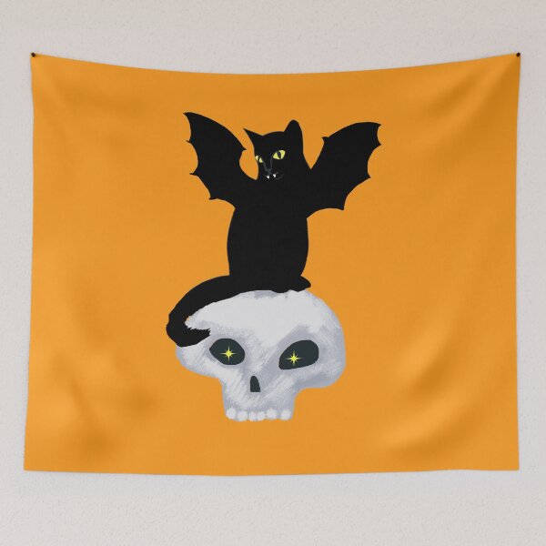 Item preview, Skull Bat cat vampire Halloween designed and sold by orangerinka.
