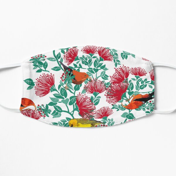 Hawaiian Lehua and I'iwi Bird Flat Mask