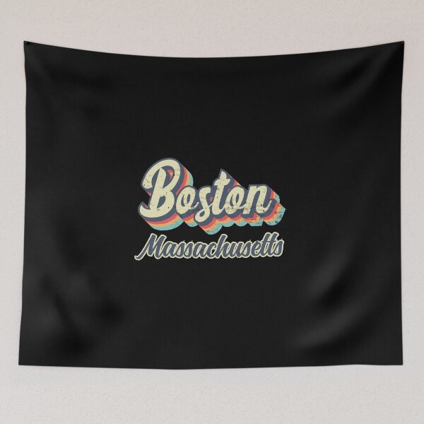 Item preview, Boston City Massachusetts Retro Vintage 70s rainbow designed and sold by Teelogic.