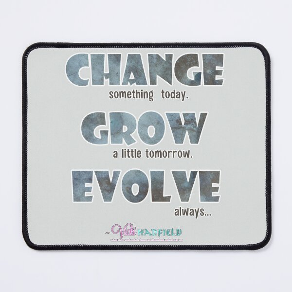 Item preview, Change Grow Evolve : Inspirational Quote - Bold font Blue Grey Brown Grunge texture ~ Vicki Hadfield designed and sold by Printable Pressies.