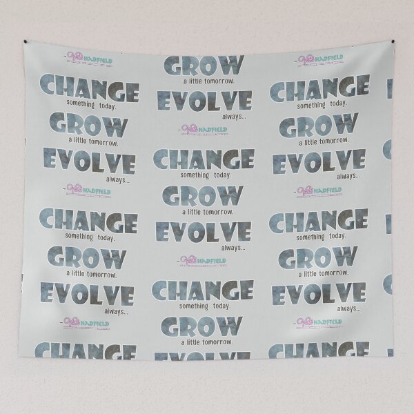 Item preview, Change Grow Evolve : Inspirational Quote - Bold font Blue Grey Brown Grunge texture ~ Vicki Hadfield designed and sold by Printable Pressies.