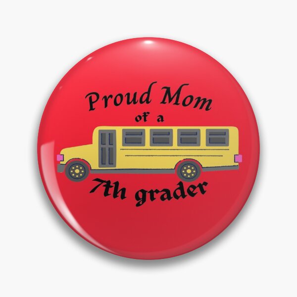 Item preview, Proud mom of a seventh grader, school bus graphic designed and sold by Jessi-Sketches.