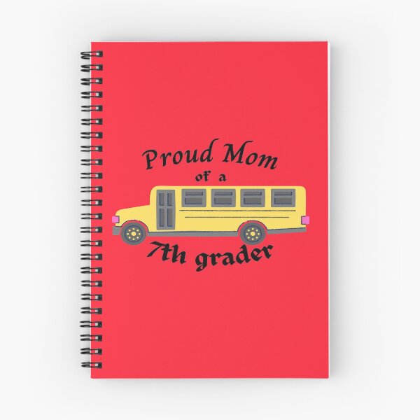 Item preview, Proud mom of a seventh grader, school bus graphic designed and sold by Jessi-Sketches.
