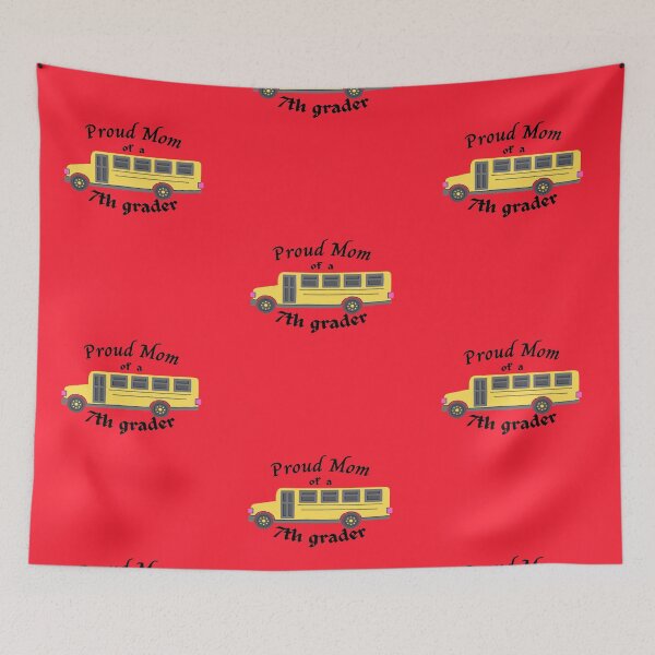 Item preview, Proud mom of a seventh grader, school bus graphic designed and sold by Jessi-Sketches.