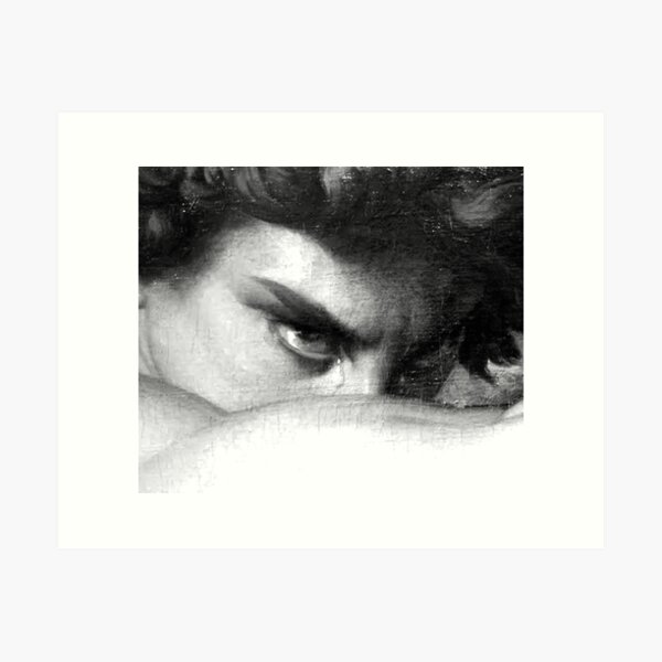 Aperçu de l'œuvre réinterprétation du regard de The Fallen noir et blanc (huile sur toile), Alexandre Cabanel créée et vendue par raidman.