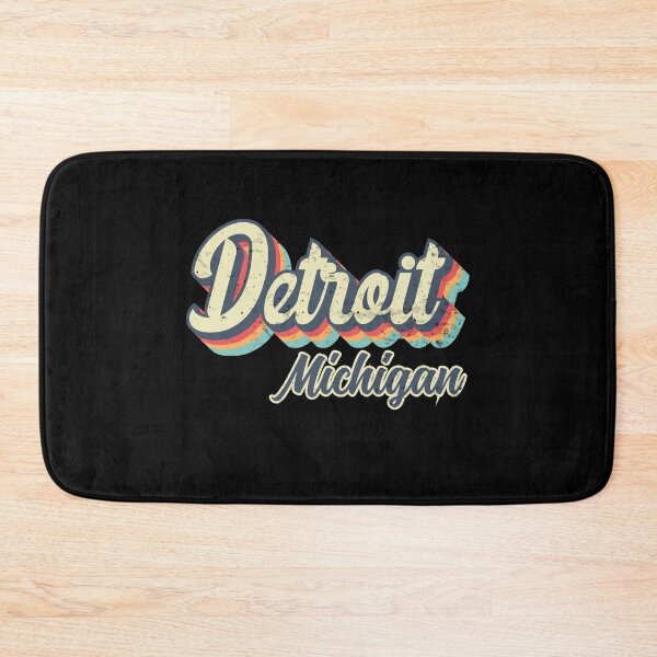 Item preview, Detroit City Michigan Retro Vintage 70s rainbow designed and sold by Teelogic.