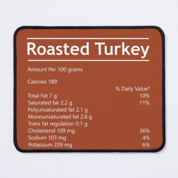 Item preview, Roasted Turkey Nutrition Facts designed and sold by hockeng.