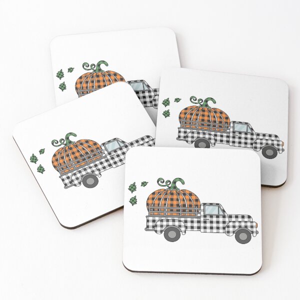 Item preview, Hello Fall: Plaid Farm Truck with Pumpkin designed and sold by Happy Puppy Print On Demand.