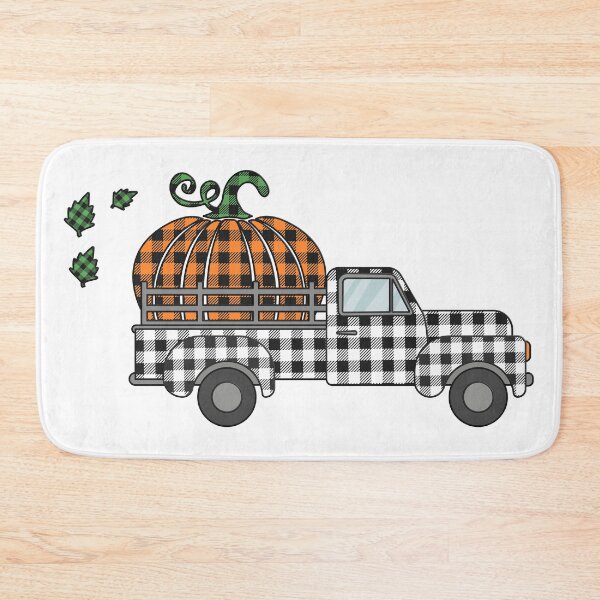Item preview, Hello Fall: Plaid Farm Truck with Pumpkin designed and sold by Happy Puppy Print On Demand.