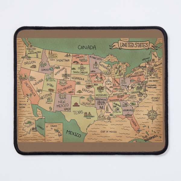 Item preview, Colorful Vintage USA Map  designed and sold by Sheridan T.