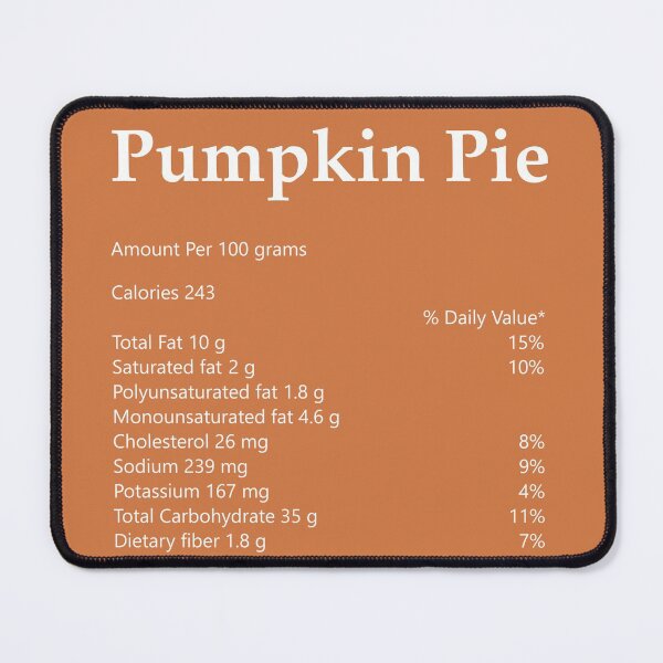 Item preview, Pumpkin Pie Nutrition Facts designed and sold by hockeng.