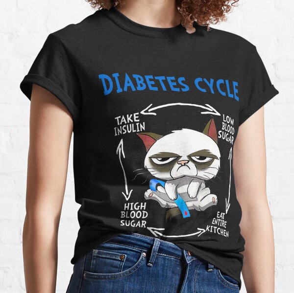 Diabetes Cycle, Diabetes Awareness, Funny Cat Classic T-Shirt