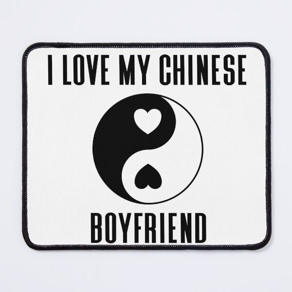 Item preview, I Love My Chinese Boyfriend and Yin Yang and Heart Black and White Tone designed and sold by Vasabi88.