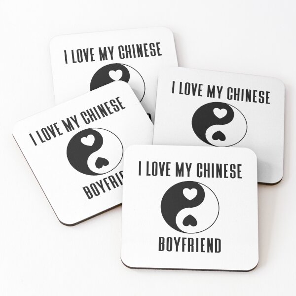 Item preview, I Love My Chinese Boyfriend and Yin Yang and Heart Black and White Tone designed and sold by Vasabi88.