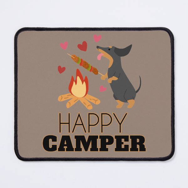 Item preview, Cute Happy Camper Dog | Campfire Dachshund  designed and sold by JooArtPrints  ★★★★★.