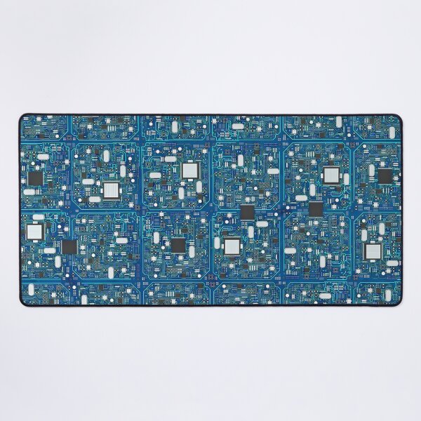 Blue tech Desk Mat