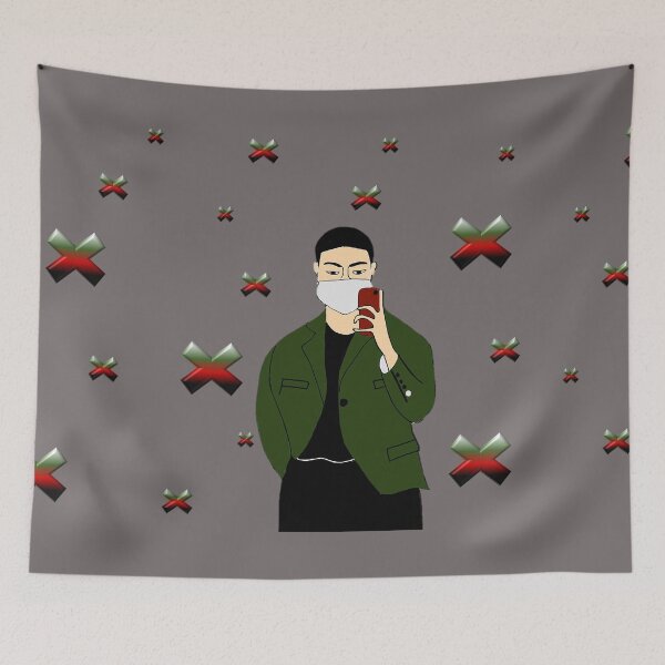 Item preview, Sefie Lover with Green Jacket Cute Boy  - Mask Mode designed and sold by drawkwardly.