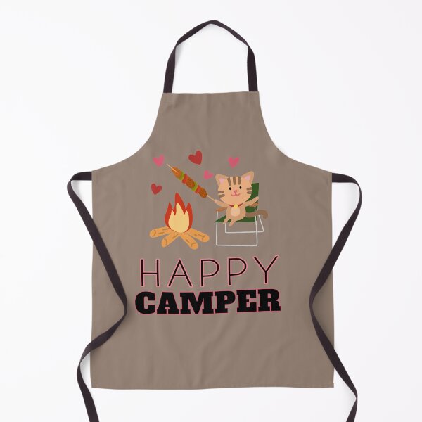 Item preview, Kawaii Happy Camper Cat with Campfire designed and sold by JooArtPrints ★★★★★.