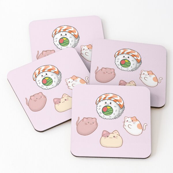 Item preview, Kawaii Kitties Ordering Sushi designed and sold by SewnMemories.