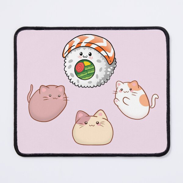 Item preview, Kawaii Kitties Ordering Sushi designed and sold by SewnMemories.