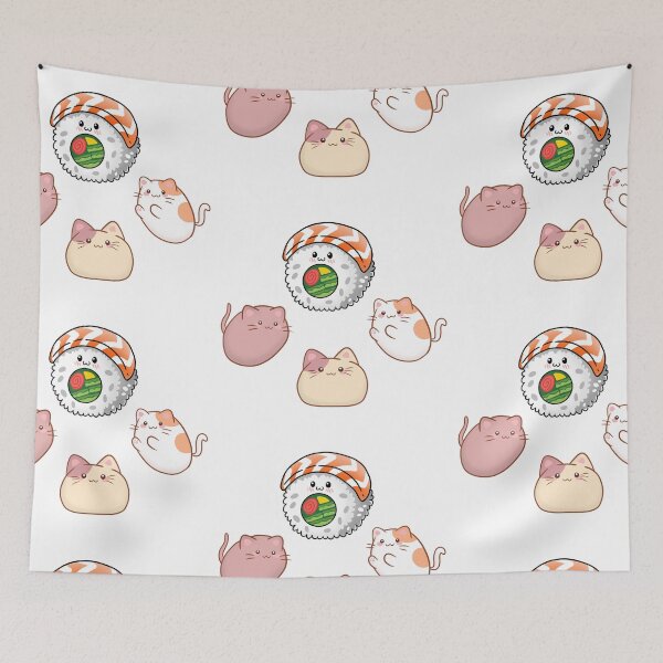 Item preview, Kawaii Kitties Ordering Sushi designed and sold by SewnMemories.