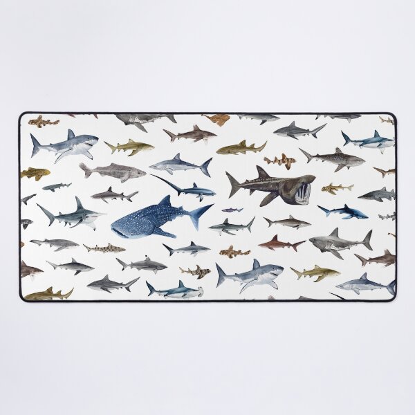 Item preview, SHARKS poster-white designed and sold by BEATRIZ ABAITUA.