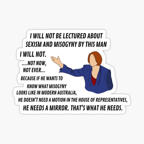 Artikel-Vorschau von Julia Gillard Sexismus und Frauenfeindlichkeit Rede - Lang, designt und verkauft von SmithStDesigns.