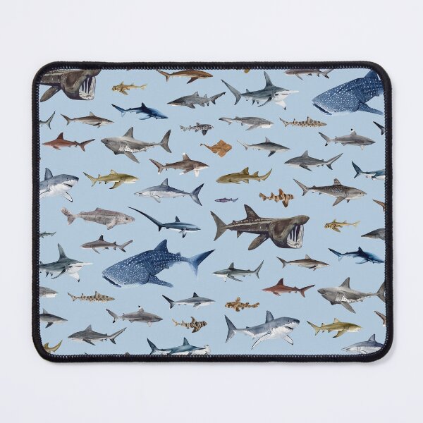 Item preview, SHARKS poster-light blue designed and sold by BEATRIZ ABAITUA.