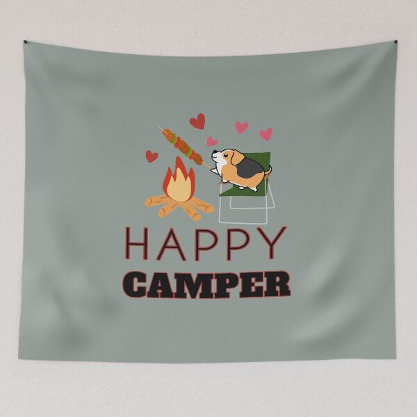 Item preview, Kawaii Happy Camper Corgi | Camping Lovers designed and sold by JooArtPrints  ★★★★★.