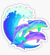 Psychedelic Dolphins Sticker