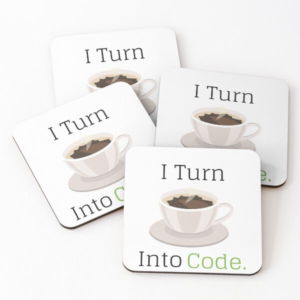 Item preview, I Turn Coffee Into Code designed and sold by NiftyTees.