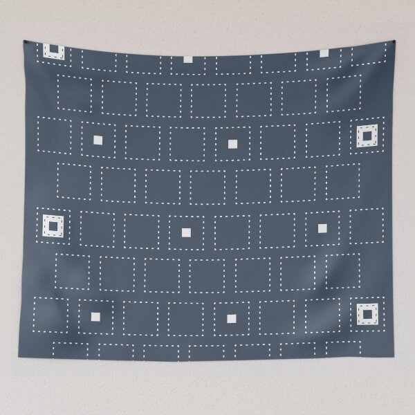 Item preview, White dotted square shape on a dark blue background. designed and sold by Peach-Bloom.