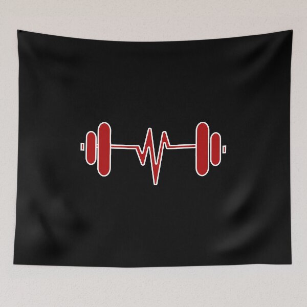 Item preview, GYM Pulsing Heart Dumbell T-Shirt Cool Design Tee designed and sold by LJ4EVER.