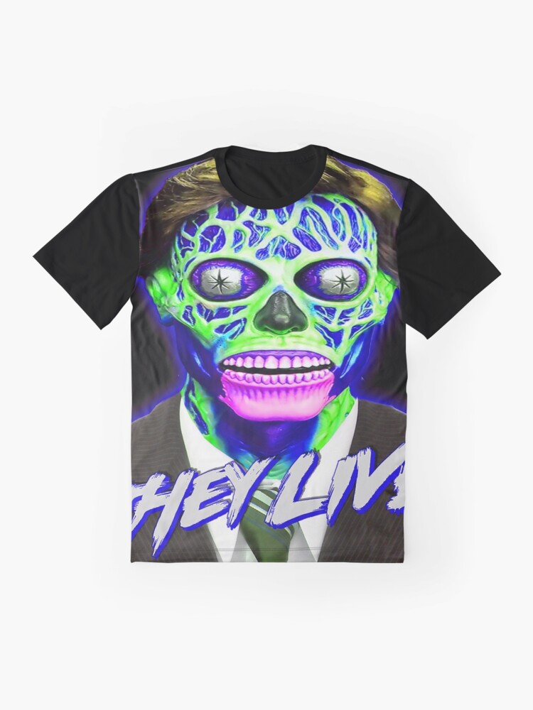 Alternate view of THEY LIVE - Blue & Green Graphic T-Shirt