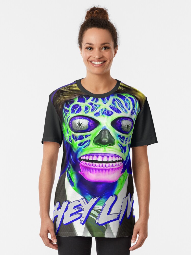 Alternate view of THEY LIVE - Blue & Green Graphic T-Shirt