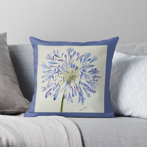 Isles of Scilly 'Agapanthus' Throw Pillow