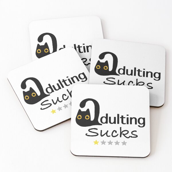 Item preview,  Adulting Sucks - 1 Star - Would Not Recommend - Black Cat  designed and sold by RosalieReeves.