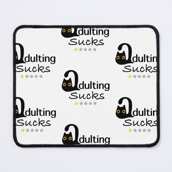 Item preview, Adulting Sucks - 1 Star - Would Not Recommend - Black Cat designed and sold by RosalieReeves.