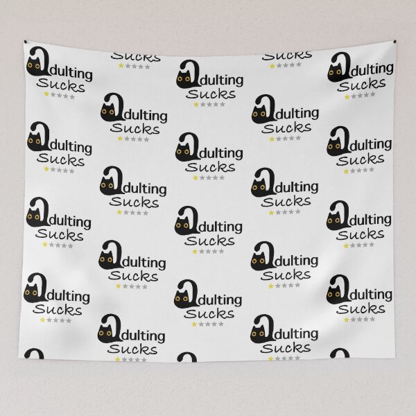 Item preview,  Adulting Sucks - 1 Star - Would Not Recommend - Black Cat  designed and sold by RosalieReeves.