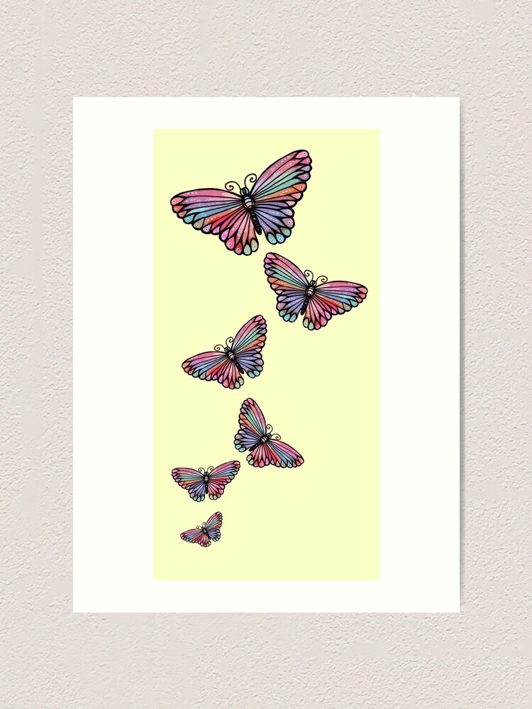 Butterflies flying Pretty Cute Butterfly  Art Print for Sale by
