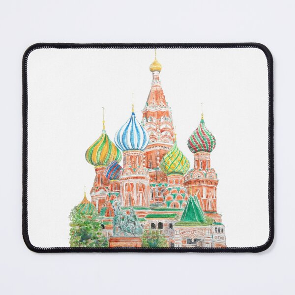 Item preview, hand painted Moscow Saint Basil Cathedral watercolor on background  designed and sold by ColorandColor.