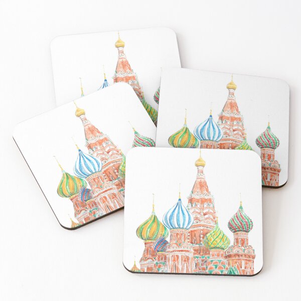 Item preview, hand painted Moscow Saint Basil Cathedral watercolor on background  designed and sold by ColorandColor.