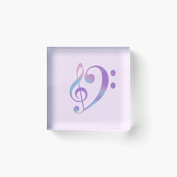 Item preview, Treble Clef and Bass Clef | Purple and Pink Foil | Music Note designed and sold by rsty11.