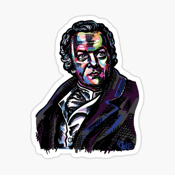 Colorful William Blake Portrait Sticker