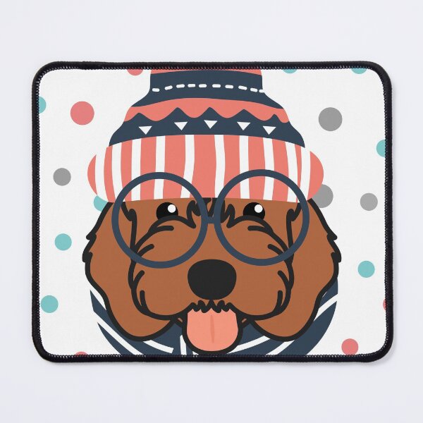 Item preview, Cute Red Ruby Cockapoo Cavapoo Cavoodle Dog in Snow designed and sold by Lulupainting.