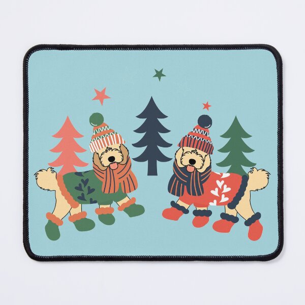Item preview, Happy Apricot Cockapoo Cavapoo Cavoodle Dog in Winter designed and sold by Lulupainting.