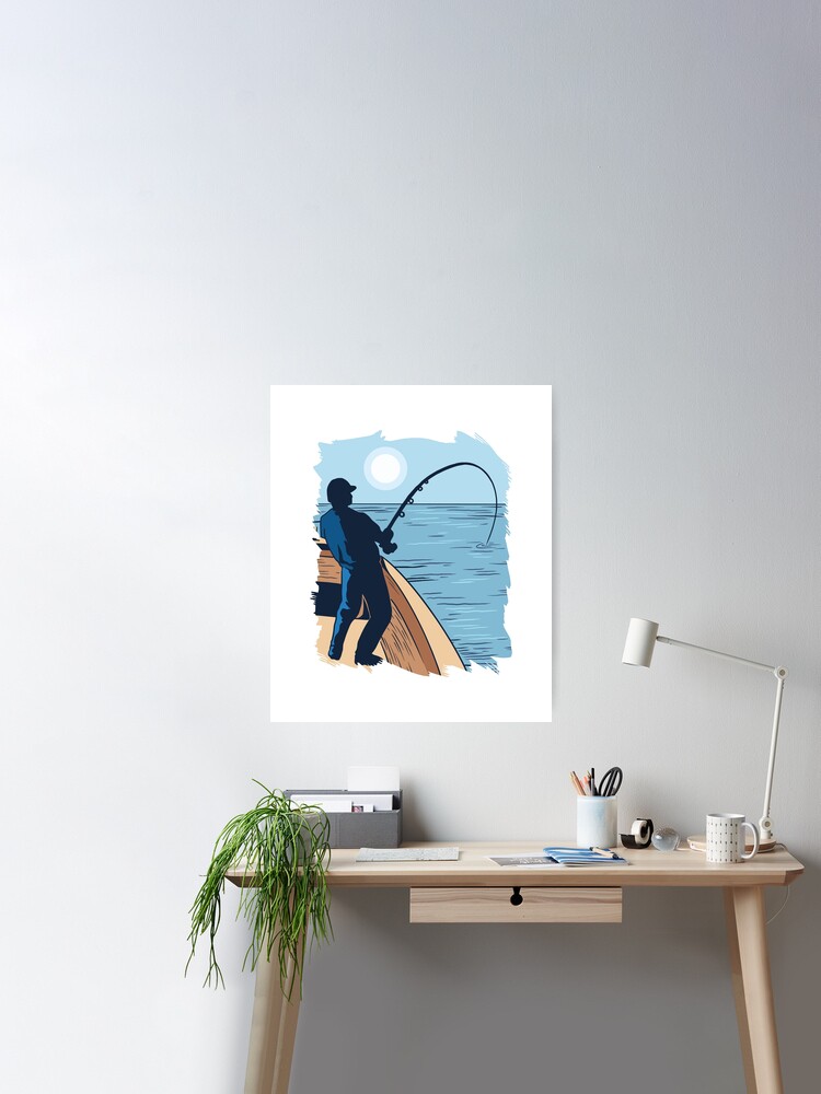 Fishing, anglers, deep sea fishing, deep sea anglers Poster by DerSenat