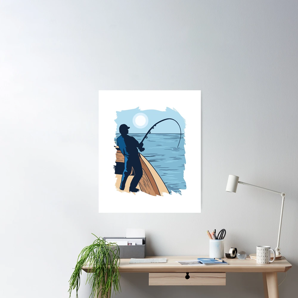 Fishing, anglers, deep sea fishing, deep sea anglers Poster by DerSenat