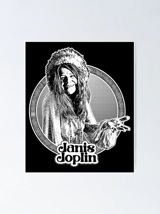 油絵原画　Janis Joplin Oil Painting Janis Joplin Singing Jazz Music, Large Canvas