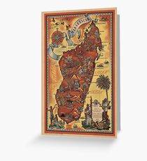 Map of Madagascar 1952 Greeting Card